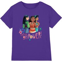 Disney Princess Mulan, Moana, Jasmine Extra Girl Power kids t-shirt in Purple | Size: 5-6 Years