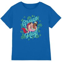 Disney Princess Ariel, Mulan, Tiana Group Hug kids t-shirt in Royal | Size: 7-8 Years