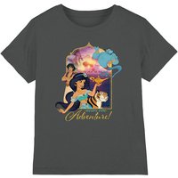 Aladdin Jasmine, Abu, Rajah, Genie Are Ready For Adventure Kids T-Shirt Charcoal | Size: 5-6 Years