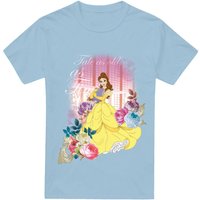 Belle Flowers Window T Shirt Light Blue