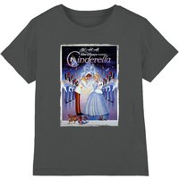 Cinderella Girl's Poster T-Shirt Charcoal | Size: 7-8 Years