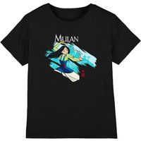 Disney Girl's Mulan Sword In The Wind T-Shirt Black | Size: 3-4 Years