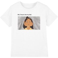 Disney Girl's Mulan Diet Fail Meme T-Shirt White | Size: 3-4 Years