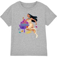 Disney Girl's Pocahontas Natural Explorer T-Shirt Light Grey | Size: 5-6 Years