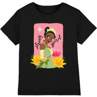 Disney Girl's The Princess & The Frog Strong Spirit With Tiana T-Shirt Black | Size: 3-4 Years