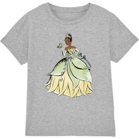 Disney Girl's The Princess & The Frog Be You. It'S Beautiful With Tiana T-Shirt Light Grey | Size: 3-4 Years