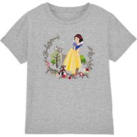 Snow White Girl's And Her Forest Friends T-Shirt Light Grey | Size: 12-13 Years
