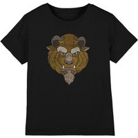 Beauty And The Beast Girl's Beast Head T-Shirt Black | Size: 3-4 Years