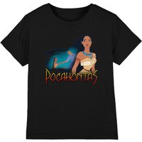 Disney Girl's Pocahontas John Smith Canoe T-Shirt Black | Size: 12-13 Years