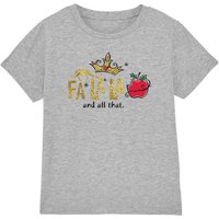 Snow White Girl's Fa La La & All That Christmas Sparkle T-Shirt Light Grey | Size: 5-6 Years