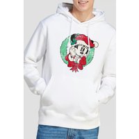 Minnie Mouse Men's Christmas Wreath Hoodie White | Size: Medium