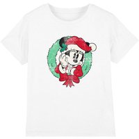 Minnie Mouse Girl's Christmas Wreath T-Shirt White | Size: 3-4 Years
