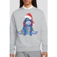 Christmas Light Entangled Eeyore Sweatshirt Light Grey