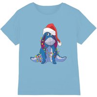 Winnie The Pooh Christmas Light Entangled Eeyore Kids T-Shirt Light Blue | Size: 7-8 Years