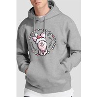 Warmest Christmas Wishes Piglet Hoodie Light Grey