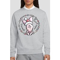 Warmest Christmas Wishes Piglet Sweatshirt Light Grey