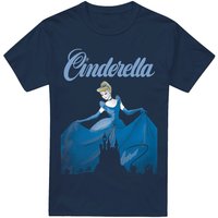 Cinderella Icon Silhouettes With Vintage Dress T-Shirt Navy | Size: XL
