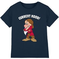Snow White And The Seven Dwarfs, Current Mood, Grumpy Kids T-Shirt Navy | Size: 7-8 Years