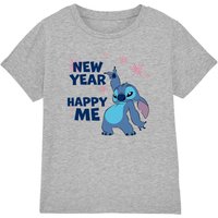 Lilo & Stitch New Year, Happy Me Kids T-Shirt Light Grey | Size: 3-4 Years