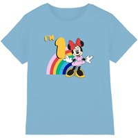 Disney Minnie Mouse Rainbow 1st Birthday Shirt kids t-shirt in Light Blue | Size: 7-8 Years
