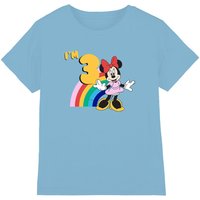 Disney Minnie Mouse Rainbow 3rd Birthday Shirt kids t-shirt in Light Blue | Size: 3-4 Years