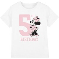 Minnie Mouse Girl's 5Th Birthday Shirt T-Shirt White | Size: 5-6 Years