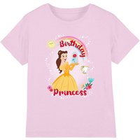 Beauty And The Beast Birthday Princess With Belle And Chip Kids T-Shirt Pink | Size: 12-13 Years