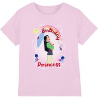 Disney Mulan Birthday Princess & Her Lucky Cricket Kids T-Shirt Pink | Size: 7-8 Years