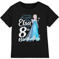 Frozen Girl's Bright Like Elsa 8Th Birthday T-Shirt Black | Size: 7-8 Years