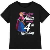 Frozen Girl's Fearless Like Anna 4Th Birthday T-Shirt Black | Size: 12-13 Years