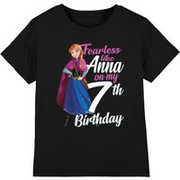 Frozen Girl's Fearless Like Anna 7Th Birthday T-Shirt Black | Size: 7-8 Years