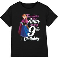Frozen Girl's Fearless Like Anna 9Th Birthday T-Shirt Black | Size: 12-13 Years