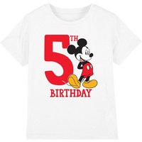 Mickey Mouse 5Th Birthday Shirt Kids T-Shirt White | Size: 7-8 Years