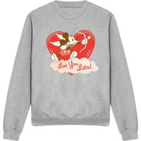 Vintage Valentines Day Luv You Lots Sweatshirt Light Grey