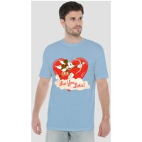 Mickey Mouse Men's Vintage Valentine'S Day Luv You Lots T-Shirt Light Blue | Size: Large