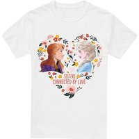 Frozen Valentine'S Day Elsa, Anna, Sisters Connected By Love T-Shirt White | Size: Small
