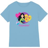 Disney Princess Valentine's Day Be True To You With Mulan kids t-shirt in Light Blue | Size: 5-6 Years