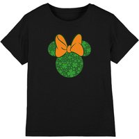 Minnie Mouse Girl's St Patrick'S Day Shamrock Ears T-Shirt Black | Size: 5-6 Years