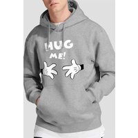 Hug Me Valentines Day Hoodie Light Grey