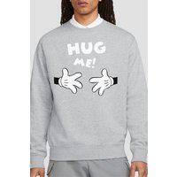 Hug Me Valentines Day Sweatshirt Light Grey