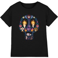 Coco Day Of The Dead Skull With Miguel, Ernesto, Hector Kids T-Shirt Black | Size: 7-8 Years