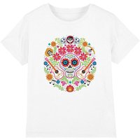 Coco Day Of The Dead Patch With Miguel, Ernesto, Hector Kids T-Shirt White | Size: 3-4 Years