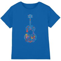 Disney Coco Colorful Guitar With Ernesto, Miguel & Hector kids t-shirt in Royal | Size: 5-6 Years