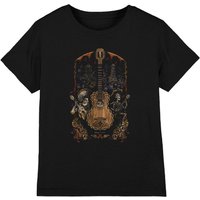 Coco Painted Poster With Guitar, Ernest, Miguel & Hector Kids T-Shirt Black | Size: 3-4 Years