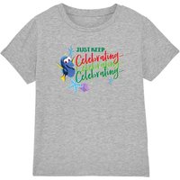 Disney Finding Nemo Just Keep Celebrating Christmas With Dory Kids T-Shirt Light Grey | Size: 12-13 Years