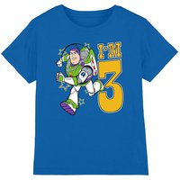 Disney Toy Story Birthday Buzz I'm 3 kids t-shirt in Royal | Size: 3-4 Years