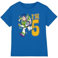 Disney Toy Story Birthday Buzz I'm 5 kids t-shirt in Royal | Size: 12-13 Years
