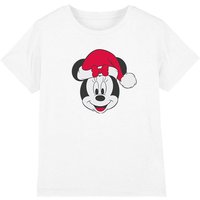 Minnie Mouse Girl's Christmas Hat T-Shirt White | Size: 5-6 Years