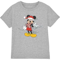 Mickey Mouse Christmas Lights Kids T-Shirt Light Grey | Size: 7-8 Years