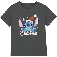 Lilo & Stitch A Stitchmas Christmas Kids T-Shirt Charcoal | Size: 12-13 Years